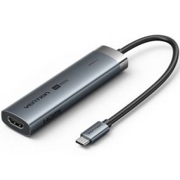 Docking Vention TGMHB USB Tipo-C 3xUSB 3.0 HDMI 4K 1xUSB-C PD 100W Aluminio