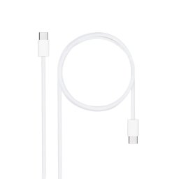 Cable USB-C Nanocable 10.01.6001-CO 60W 3A 1m Blanco Carga Rápida Algodón