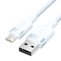 Cable USB 2.0 Lightning Vention LANSF 1m Azul 480Mbps Algodón trenzado