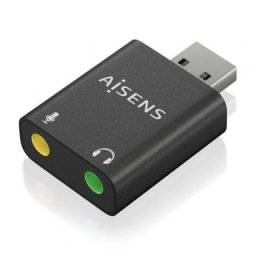 Tarjeta de Sonido AISENS A106-0768 USB-A Conversor Audio 16/24bit Plug&Play Negro