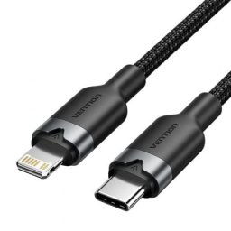Cable Vention LALBH USB-C a Lightning 27W 480Mbps 2m Negro