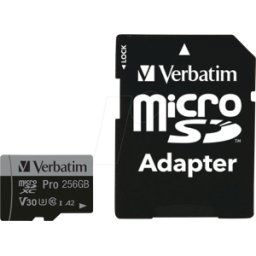 VERBATIM 47045 - Tarjeta de memoria microSDXC de 256GB, VERBATIM, Clase 10, U3