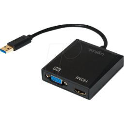 LOGILINK UA0234 - Adaptador, conector USB-a > conector HDMI +VGA + 1080p 60Hz
