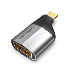Adaptador USB Tipo C a DisplayPort Vention 4K 60Hz ABS Aluminio Negro/Gris