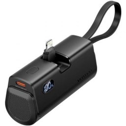 Powerbank Vention FHRB0 4800mAh 22.5W Ultra Compacto LED Cables Integrados Negra