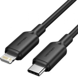 Cable USB Vention LAKBF Tipo-C a Lightning 27W 3A 480Mbps 1m Negro