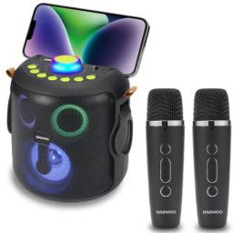 Altavoces Daewoo Karaoke Inalámbricos Bluetooth 15W con micrófono y luces LED