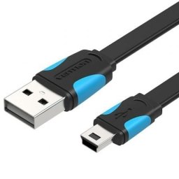 Cable USB 2.0 Vention VAS-A14-B050 MiniUSB Macho-Macho 50cm Azul y Negro