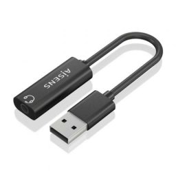 Tarjeta de sonido AISENS A106-0770 USB-A Jack 3.5 mm 48KHz 0,1m Negro