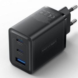 Cargador de pared Vention FERB0-EU 65W GaN 2x USB-C 1x USB-A Carga Rápida