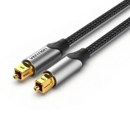 Cable de Audio Óptico Vention BAVHF 1m Toslink Macho Aluminio Gris