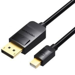 Cable Conversor Vention HAABH Mini DisplayPort Macho a DisplayPort Macho 4K60Hz 2m Negro