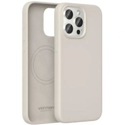 Funda silicona Vention KUFM0-40 MagSafe iPhone 15 Pro Max Gris microfibra e imán N52*38