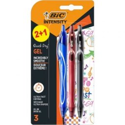 Bolígrafo BIC Gelocity Quick Dry 972035 Punta Media 0,7mm Pack 3 Surtidos