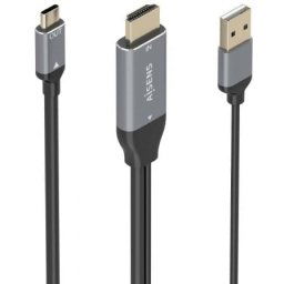 Cable conversor HDMI 2.0 macho USB-A macho a USB-C macho AISENS A109-0871 4K 1.8m negro