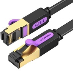 Cable de red Vention ICABL Cat7 10m STP RJ45 10Gbps negro blindado plano