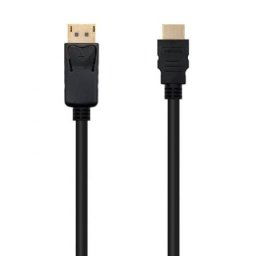 Cable conversor Nanocable 10.15.4300 DisplayPort macho HDMI macho 4K 0.5m oro negro