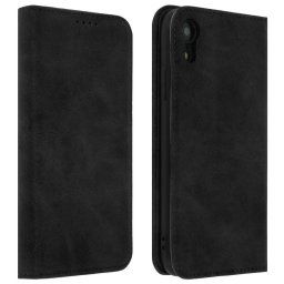 Avizar Funda Tipo Libro Billetera Vintage Negra para iPhone XR