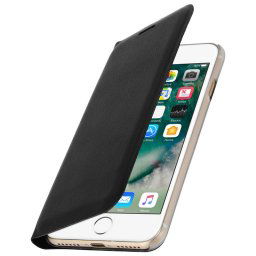 Avizar Flip Book Cover Funda Cartera Negra para iPhone 7/iPhone 8