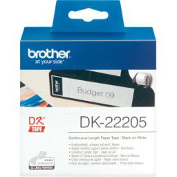 BROTHER BRO DK22205 - Etiqueta continua, papel, blanco, 62 mm