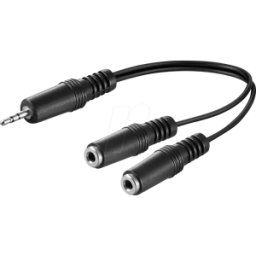 GOOBAY 50465 - Adaptador en y Klnke, 3,5 mm, conector de 3 clavijas/conector de