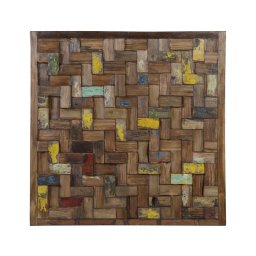 Panel Decoracion Trozos de Madera Multicolor Serie Aldissone
