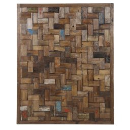 Panel Decoracion Rectangular Madera Multicolor Serie Aldissone