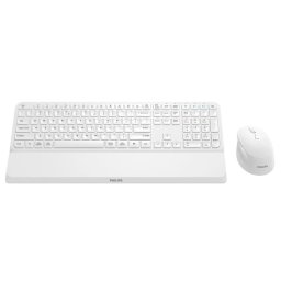 Philips SPT6607W/16 Combo Teclado y Ratón Inalámbrico 2,4 GHz Bluetooth Teclas de Perfil Bajo Blanco
