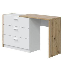 Home Heavenly Cory Escritorio Multifuncion con 3 Cajones Roble/Blanco