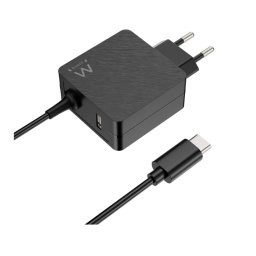 Cargador Ewent EW3979 45W USB-C Power Delivery, USB-A, Carga Rápida, Cable 1.5m Negro