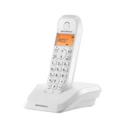 Teléfono inalámbrico Motorola S1201 Blanco DECT altavoz manos libres pantalla LCD