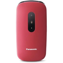 Móvil Panasonic KX-TU446EXR con tapa, teclas grandes, Bluetooth, batería larga duración, rojo