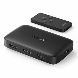 Splitter HDMI Ugreen CM332 3 Puertos 4K Ultra HD Control Remoto Negro sin Alimentación Extra