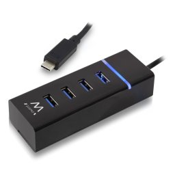 Hub USB Ewent EW1137 Tipo-C 4 Puertos USB 3.1 Gen1 SuperSpeed Plug & Play