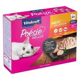 Vitakraft Poésie DéliSauce 6 x 85 g en bolsitas - Pack mixto - Pack mixto de carne