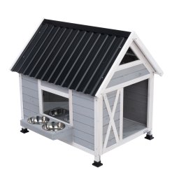 Caseta exterior Modern Living Belmont para perros - aprox. 101 cm de largo x 92 cm de ancho x 95,5 cm de alto