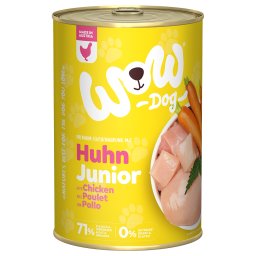 WOW Junior con pollo comida húmeda para perros - 12 x 400 g
