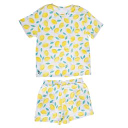 Pijama TIAKI Pet & Parent outfit a juego, limón - Pijamas para padres de perros: Talla S