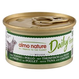 Almo Nature Daily Menu 6 x 85 g - Mousse con atún y pollo