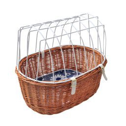 Aumüller Cesta de bicicleta con rejilla protectora para perros - S: 48 x 34 x 44 cm (L x An x Al)