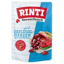 RINTI Kennerfleisch en bolsitas 20 x 400 g - Pack Ahorro - Corazones de ave