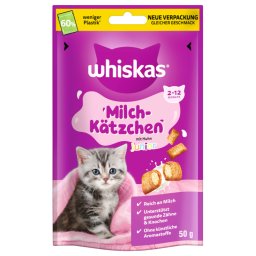 Whiskas Milk Kitten snacks con leche para gatitos - Pack % - 6 x 50 g