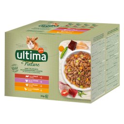 Ultima Nature comida húmeda para gatos - 96 x 85 g - Selección de carnes (vacuno, pavo, pollo, aves de corral)