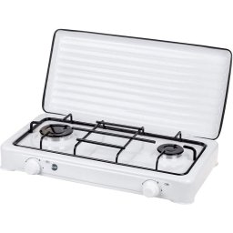 MPM KN-02/1K Cocina de Gas Portátil 2 Zonas Blanca