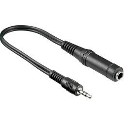 Goobay Cable de Audio Estéreo Jack 6.35mm a Jack 3.5mm Hembra/Macho 20cm Negro