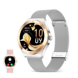 Ksix Smartwatch Lya AMOLED 1.19 2 Correas Metal y Silicona Modo Deporte y Salud Plata