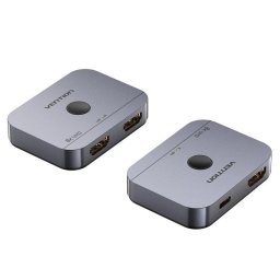 Conmutador HDMI Bidireccional Vention AKPH0 8K 2.1 USB Tipo C Aluminio Gris 1m