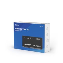 Splitter HDMI Savio CL-42 1x2 Full HD 3D carcasa de metal 1080p negro