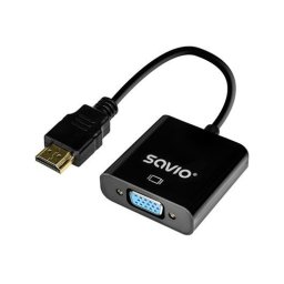 Adaptador Savio SAVAK-75 HDMI a VGA 1080p 60Hz Macho/Hembra Negro