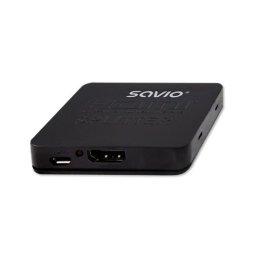 Splitter Savio CL-93 1x2 HDMI 4K 3D Negro 3840x2160 USB-C HDMI 1.4